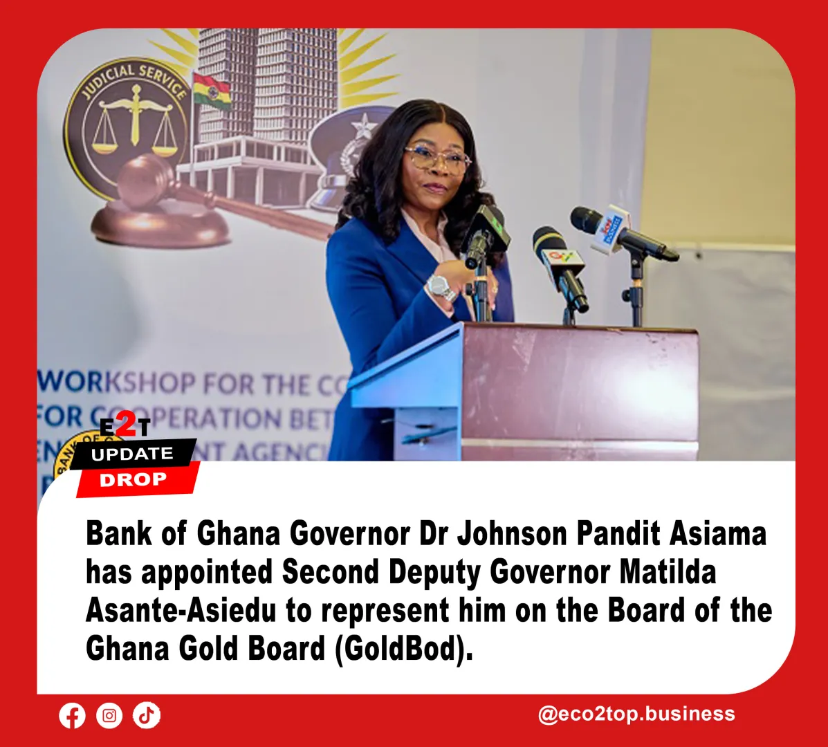 BoG Governor Appoints Matilda Asante-Asiedu to Represent Him on GoldBod Board